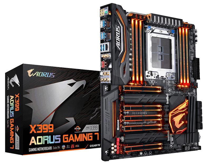 Ассортимент Gigabyte пополнила системная плата Aorus X399 Gaming 7 