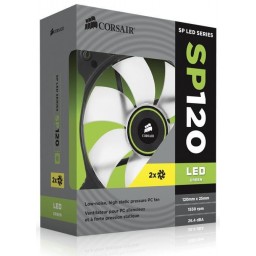 Вентилятор для корпуса Corsair SP120 Air Series LED Green High Static Pressure Twin Pack 2x (CO-9050032-WW) - 5